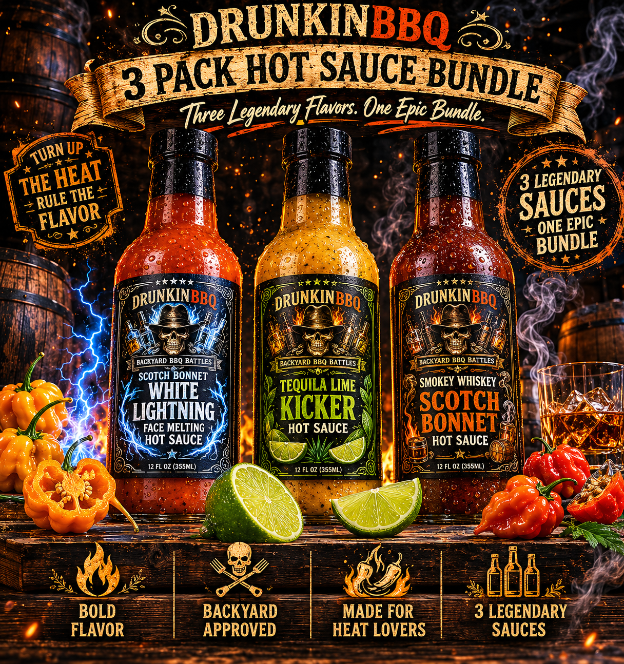3 Pack Hot Sauce Bundle